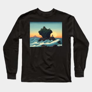 Ukiyo-e Japanese Art - Lone Fisherman Long Sleeve T-Shirt